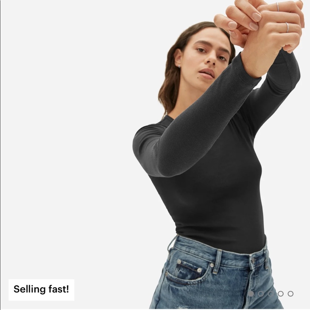 Everlane Pima Cotton Mock Neck Long Sleeve
